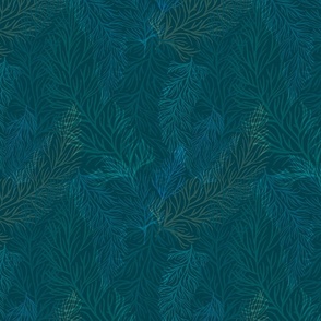 Branches in Rich Teal - Large