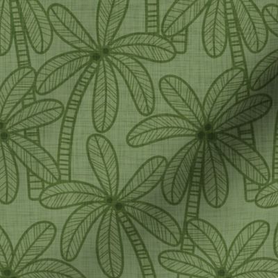 Palm Trees- Vintage Colors- Earthy Green-  Bohemian Botanical- Boho Plants- Tropical Wallpaper- Small