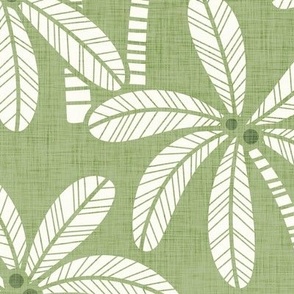 Palm Trees- Vintage Colors- Green-  Bohemian Botanical- Boho Plants- Tropical Wallpaper- Large