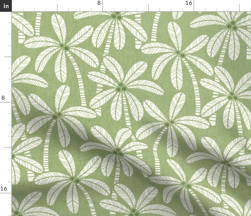 Palm Trees- Vintage Colors- Green-  Bohemian Botanical- Boho Plants- Tropical Wallpaper- Medium