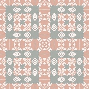 Cohesion 19-01: Retro Echo Tile Seamless Pattern (Tan, Cream, Sage, Green, Terra Cotta)