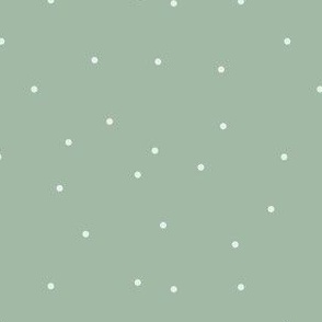 Sage green white polka dots 