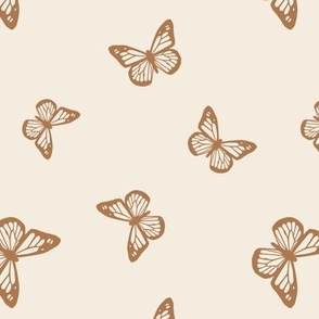 Butterflies Minimal Boho Brown Taupe
