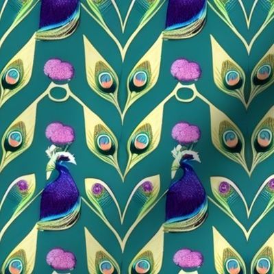 Abstract Peacock and Jewel Tones