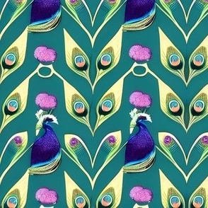 Abstract Peacock and Jewel Tones