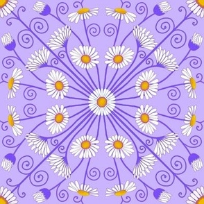 Art nouveau daisies purple