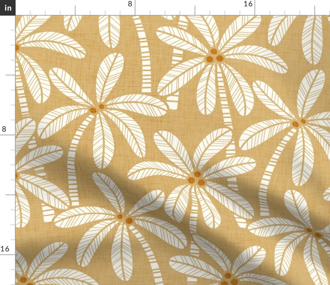 Palm Trees- Vintage Colors- Honey Gold-  Bohemian Botanical- Boho Plants- Earth TonesTropical Wallpaper- Large