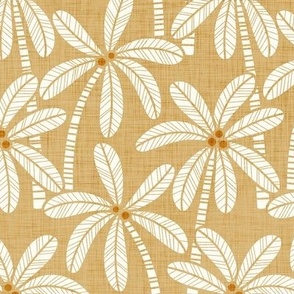 Palm Trees- Vintage Colors- Honey Gold-  Bohemian Botanical- Boho Plants- Earth TonesTropical Wallpaper- Small