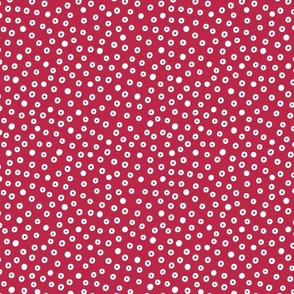 Cream Dots on Viva Magenta Red (Small)