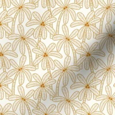 Palm Trees- Vintage Colors- Honey Gold on Natural Background-  Bohemian Botanical- Boho Plants- Earth TonesTropical Wallpaper- sMini