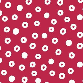 Cream Dots on Viva Magenta Red (Large)
