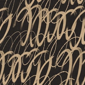 Mixed Squiggle Beige on Charcoal