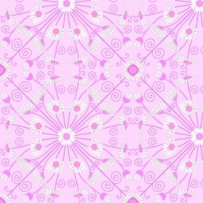 Art nouveau daisies pink
