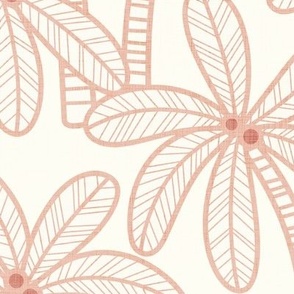 Palm Trees- Vintage Colors- Pink on Natural Background-  Bohemian Botanical- Boho Plants- Tropical Wallpaper- Large