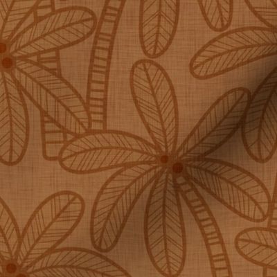 Palm Trees- Vintage Colors- Terracotta-  Bohemian Botanical- Boho Plants- Earth TonesTropical Wallpaper- Medium