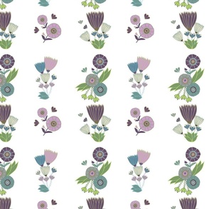 Wildflower Stripe (purple) medium scale floral design