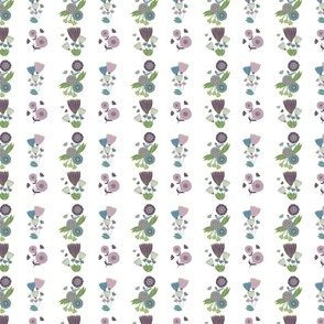 Wildflower Stripe (purple) small-medium scale floral design