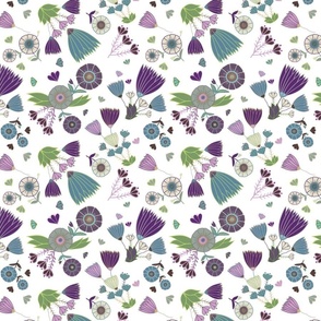 Wildflower Toss (purple) small-medium scale floral design