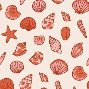 shells - brown and pink