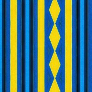 Blue and Yellow Patterned Stripes