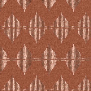 Boho southwestern Geometric - earthy Rust Red Terracotta  - textured linen look interiors