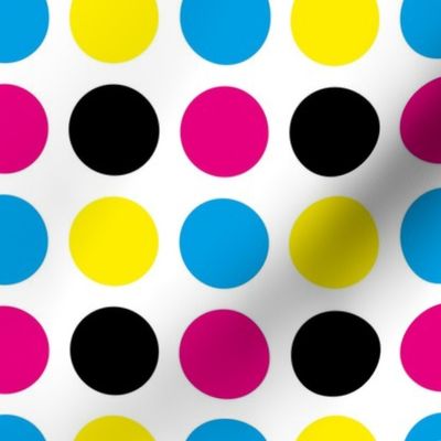 CMYK just polka dots with black - SMALL