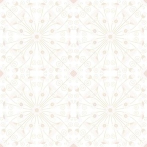 Art nouveau daisies neutral white and beige