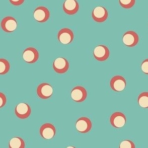 Dual polka dot - Green/ Red