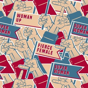 Fierce female rally fabric cream