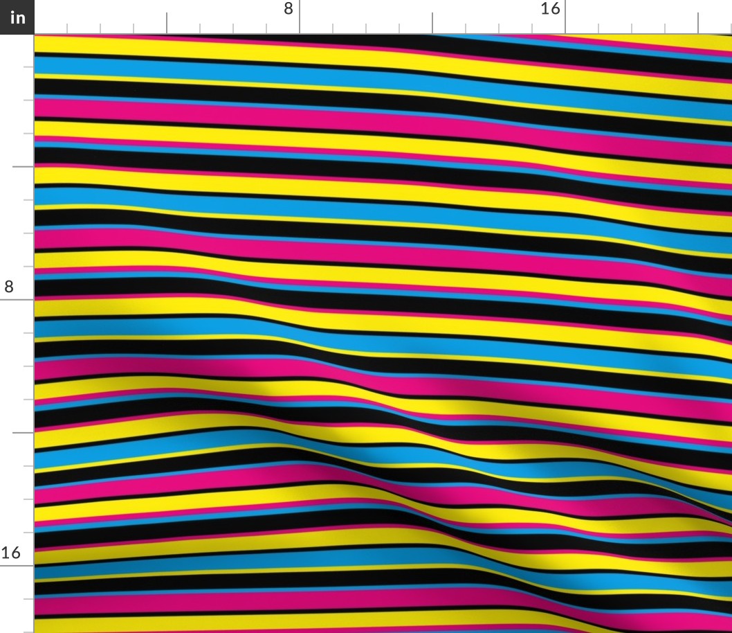  CMYK Stripes - cyan, magenta, yellow black - SMALL