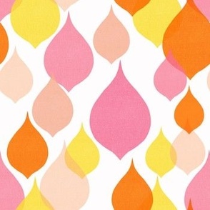 Sixties teardrop geometric shape pink orange yellow