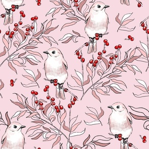 bird and berries pattern 