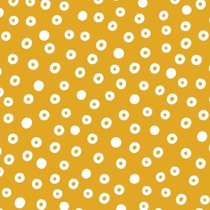 Cream Dots on Gold (Medium)