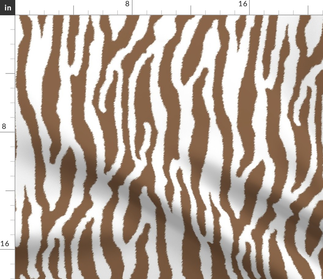 Brown Zebra Stripes on White