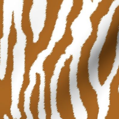 Bright Brown Zebra Stripes on White