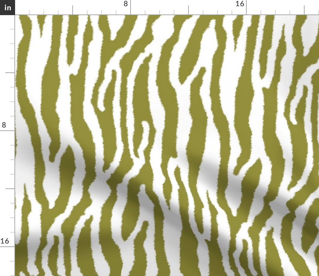 Sage Green Zebra Stripes on White