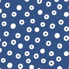 Cream Dots on Blue (Large)
