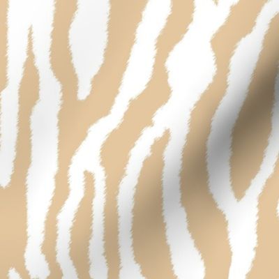 Beige Zebra Stripes on White
