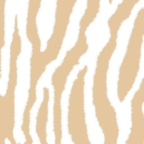 Beige Zebra Stripes on White