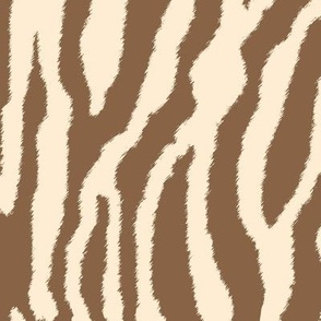 Brown Zebra Stripes on Cream