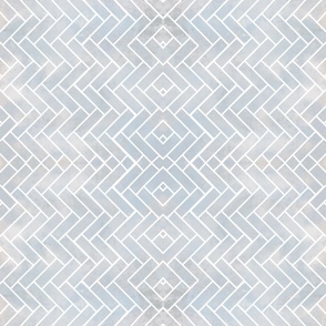 Large Herringbone Inspired Tile Wallpaper Gray Blue 