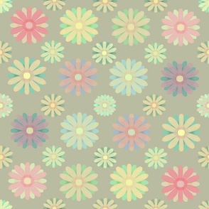 Candy Daisies in Pinks and Yellows Polka Dot