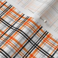 (extra small scale) Halloween watercolor plaid - orange, grey, and black - C23
