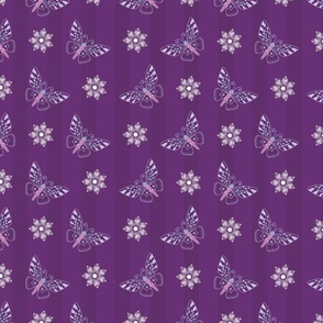Purple Violet butterfly ditsy