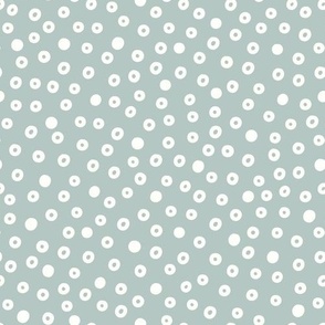 Cream Dots on Teal (Small)