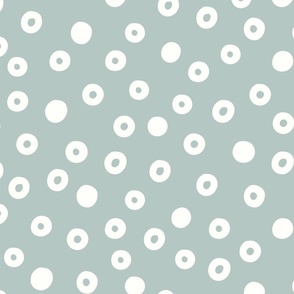 Cream Dots on Teal (Large)