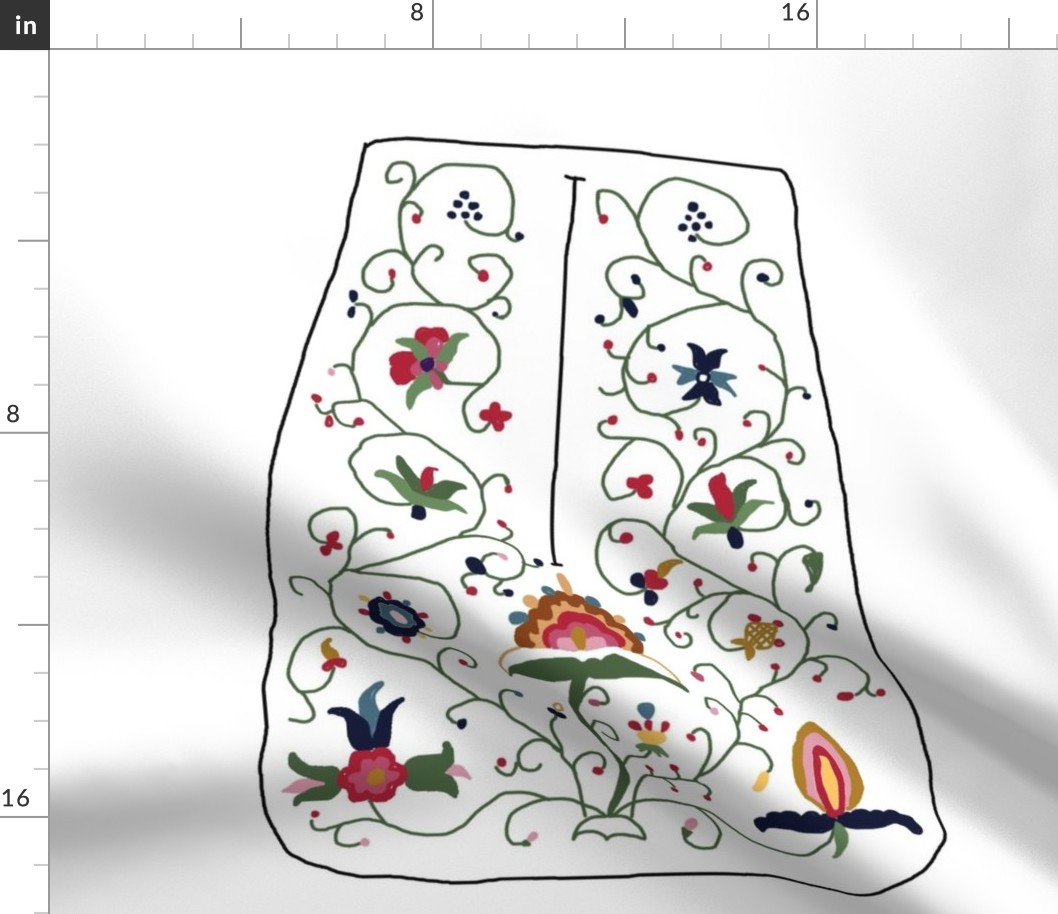 18th century pocket embroidery template