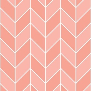 Flight Herringbone / Peachy Coral / Geometric / Medium