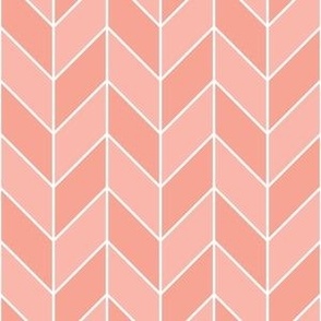 Flight Herringbone / Peachy Coral / Geometric / Small