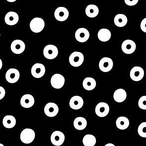 Black and White Dots on Black (Large)